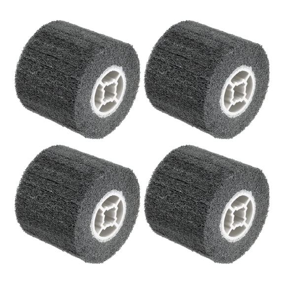 Uxcell 4 Pieces 120x100mm 40 Grit Non-Woven Nylon Wire Drawing Abrasive Polishing Wheel Black