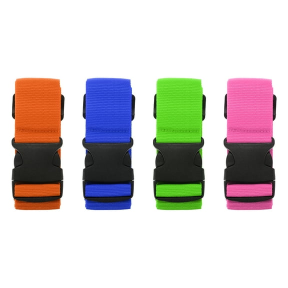 Uxcell 4 Pieces Adjustable Buckle Luggage Straps Nylon Suitcase Belt Strap, 4 Colors