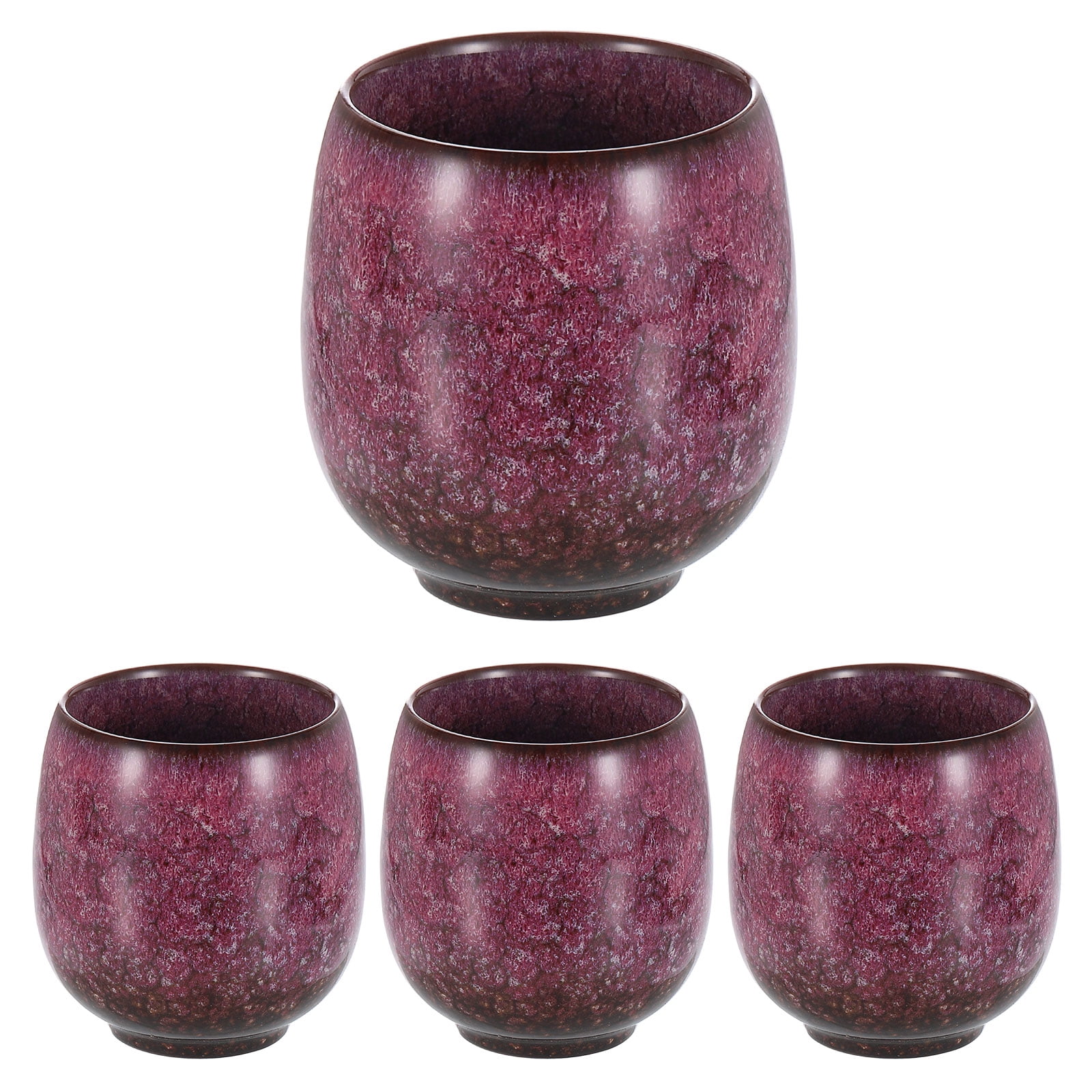 Uxcell 4 Pieces Chinese Ceramic Tea Cup 5.75oz Traditional Gong Fu Tea Set Japanese Small Coffee Cup, Red White