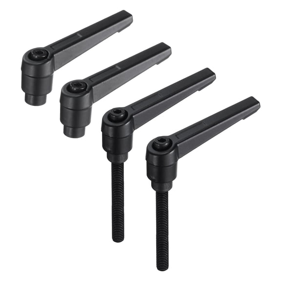 Uxcell 4 Pieces Clamping Lever Adjustable Handle Set Metric M6 x 50mm Male & M6 Female Thread Level Handle Knobs