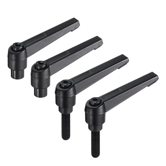 Uxcell 4 Pieces Clamping Lever Adjustable Handle Set Metric M8 x 32mm Male & M8 Female Thread Level Handle Knobs