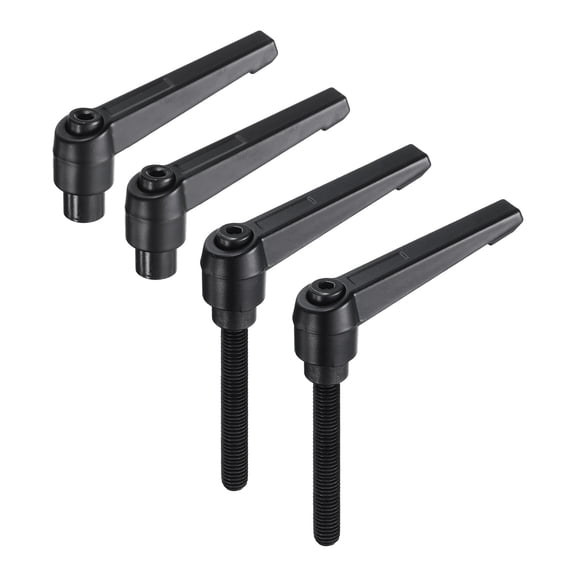 Uxcell 4 Pieces Clamping Lever Adjustable Handle Set Metric M8 x 60mm Male & M8 Female Thread Level Handle Knobs