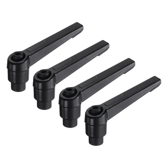 Uxcell 4 Pieces Clamping Lever Adjustable Handles M5 Metric Female Thread Level Adjustable Knobs Black