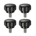 thumbnail image 1 of Uxcell 4 Pieces Knurled Clamping Knobs M6 x 12mm 304 Stainless Steel Threaded Stud 25mm Round Head Thumb Screws Black, 1 of 5
