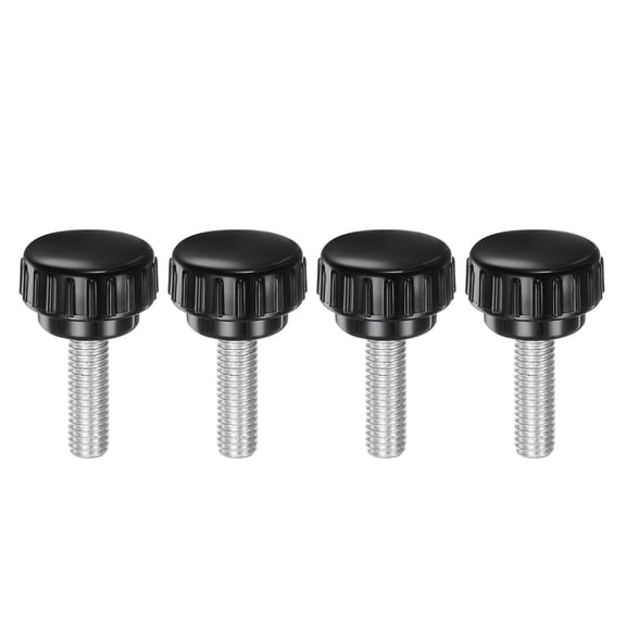 Uxcell 4 Pieces Knurled Clamping Knobs M8 x 25mm Zinc Plated Carbon Steel Threaded Stud 30mm Head Thumb Screws