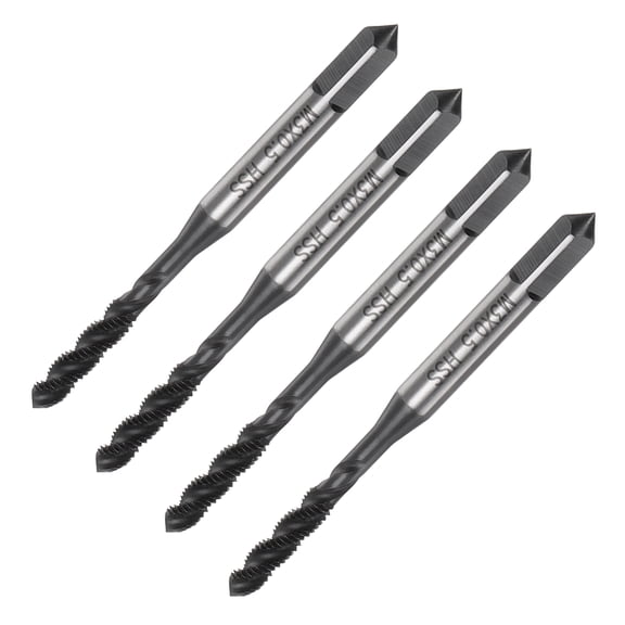 Uxcell 4 Pieces Spiral Flute Thread Taps M3 x 0.5 Nitride Coated Metric Screw Tap Tapping Repair Tool