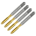 thumbnail image 1 of Uxcell 4 Pieces Spiral Point Taps M4 x 0.7 Metric Thread Titanium Coated High Speed Steel Threading Tap, 1 of 5