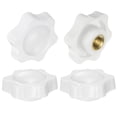 thumbnail image 1 of Uxcell 4 Pieces Star Knobs M10 Female Thread 38mm Head Non-Through Hole Clamping Handles Nuts White, 1 of 5