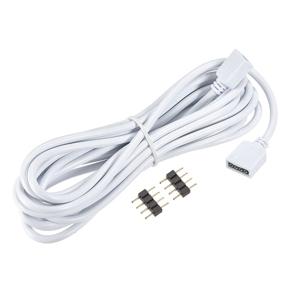Uxcell 4 Pin 10mm RGB LED Strip Extension Cable 3 Meters Length White