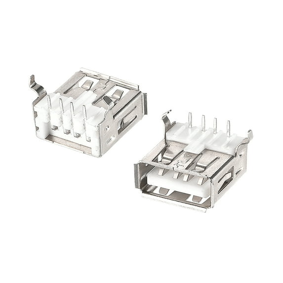 Uxcell 4-Pin DIP 90 Degree 2.0 Type A Female PCB USB Port 20 Count