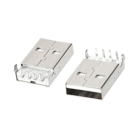 Uxcell 4-Pin DIP 90 Degree 2.0 Type A Male PCB USB Port 100 Count