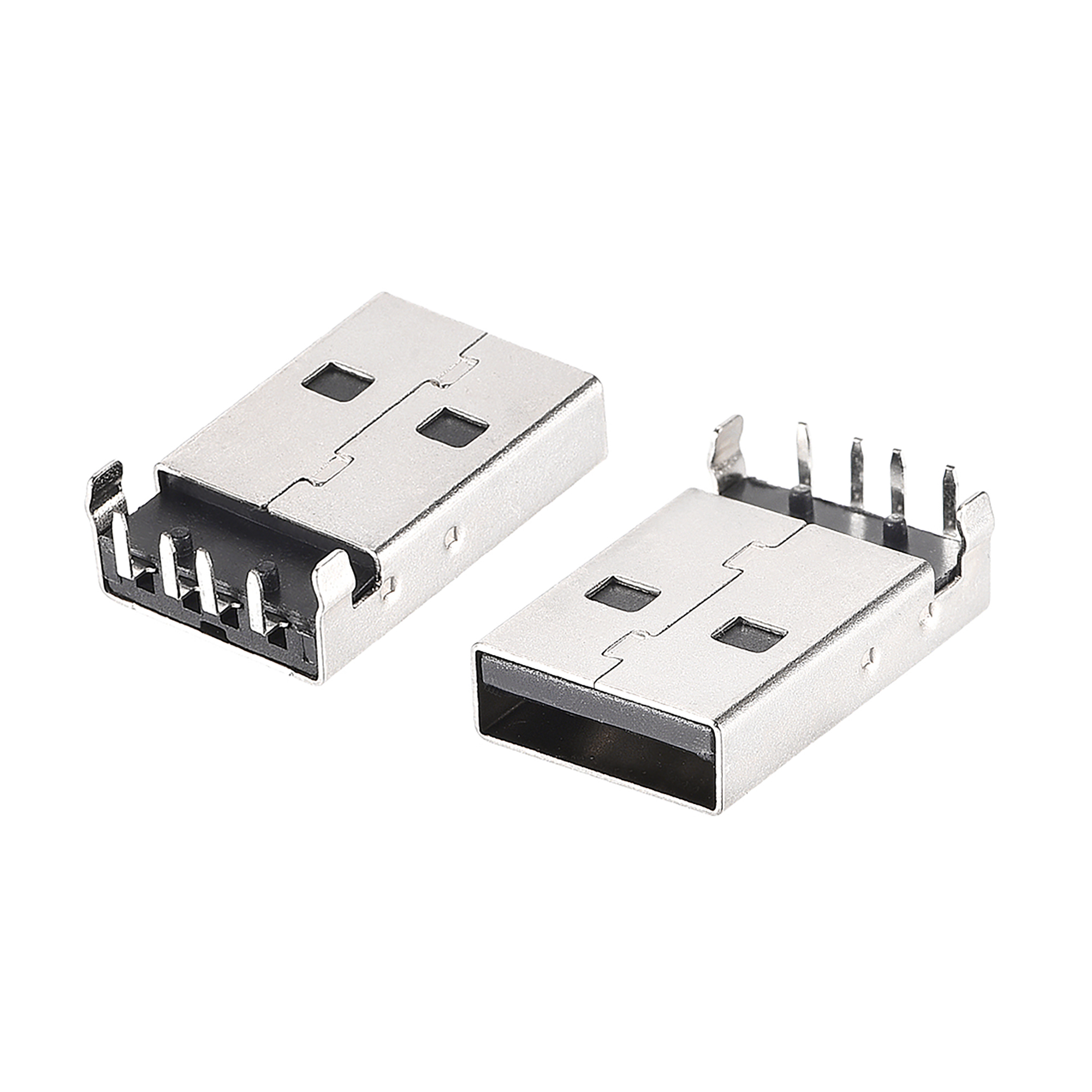 Usb 4 Rounded Edges Uxcell 4-Pin DIP 90 Degree Right Angle 2.0 Type A Male PCB USB Port 100 ...