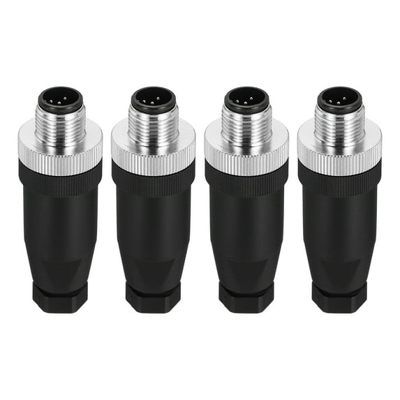 Uxcell 5 Pin M12 Male Aviation Wire Connector 4 Pcs Waterproof IP67