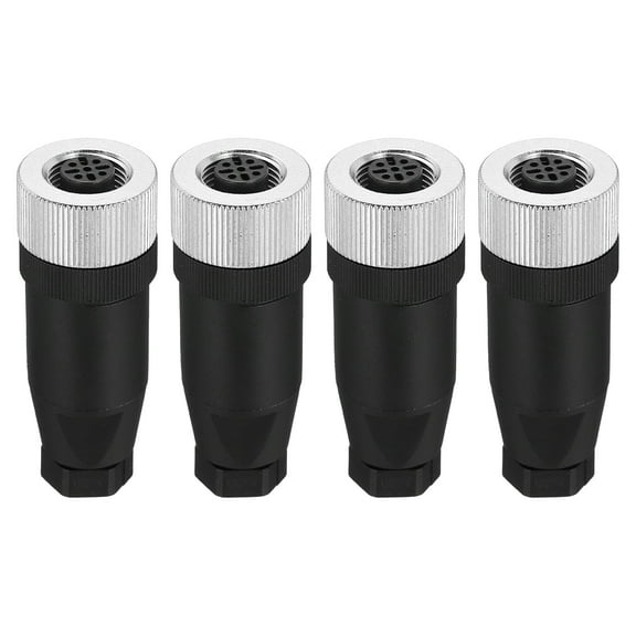 Uxcell 4 Pin M12 Female Aviation Wire Connector 4 Pcs Waterproof IP67