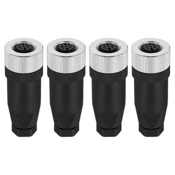 Uxcell 5 Pin M12 Female Aviation Wire Connector 4 Pcs Waterproof IP67