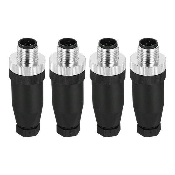Uxcell 8 Pin M12 Male Aviation Wire Connector 4 Pcs Waterproof IP67