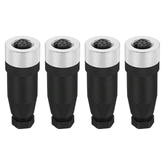 Uxcell 8 Pin M12 Female Aviation Wire Connector 4 Pcs Waterproof IP67