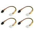 thumbnail image 1 of Uxcell 4 Pin to 6 Pin Male PCI Express Cable PCIE Graphics Card Power Converter Adapter Cables Connector 220mm, 4pcs, 1 of 5