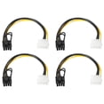 thumbnail image 1 of Uxcell 4 Pin to 8 Pin Male PCI Express Cable PCIE Graphics Card Power Converter Adapter Cables Connector 220mm/8.7" 4pcs, 1 of 5