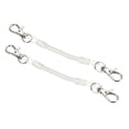 thumbnail image 1 of Uxcell 4" Plastic Retractable Coil Spiral Spring Keychain Lobster Clasp, White 2 Pack, 1 of 5