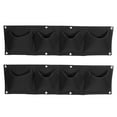 thumbnail image 1 of Uxcell 4 Pockets Vertical Hanging Felt Fabric Grow Bag Plant Container, Black 2 Pack, 1 of 6