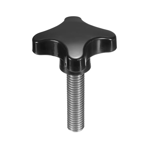 Uxcell 4 Point Knobs, 1/2"-13 UNC 2.09" Threaded Stud Star Clamping Knobs Hand Tightening Thumb Screw Knob for Lawn Mower Umbrella Base Clamps Replacement Machinery