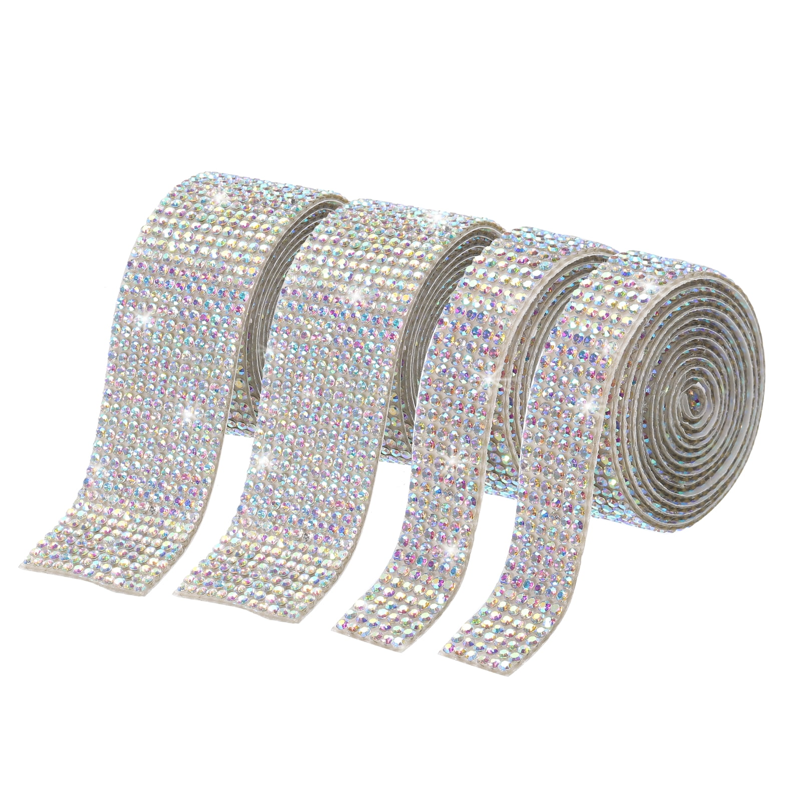 Uxcell 4 Roll 4 Yard 13.5/27mm Self Adhesive Crystal Rhinestone Ribbon ...