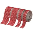 thumbnail image 1 of Uxcell 4 Roll 4 Yard 13.5/27mm Self Adhesive Crystal Rhinestone Ribbon for Crafts Project, Red, 1 of 5