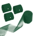 thumbnail image 1 of Uxcell 4 Rolls 1"x5.5Yd Chiffon Ribbon Handmade Fringe Chiffon Silk Ribbon Dark Green, 1 of 6