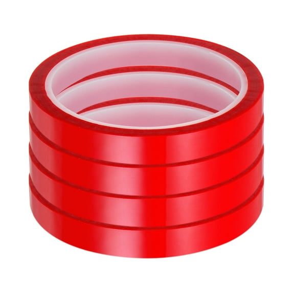 Uxcell 4 Rolls Heat Tape High Temperature Heat Resistant Tape 10mmx33m(108ft) Sublimation Thermal Tape Red