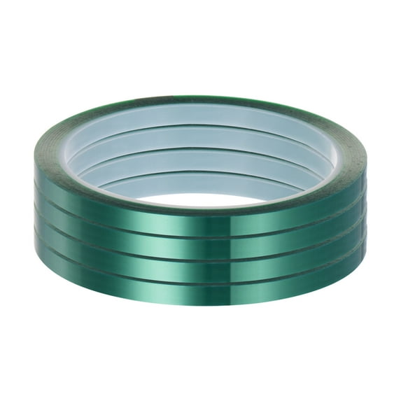 Uxcell 4 Rolls Heat Tape High Temperature Heat Resistant Tape 6mmx33m(108ft) Sublimation Thermal Tape Green