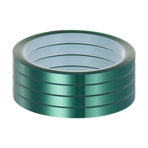 Uxcell 4 Rolls Heat Tape High Temperature Heat Resistant Tape 8mmx33m(108ft) Sublimation Thermal Tape Green