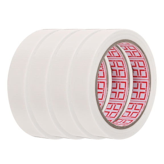 Uxcell 4 Rolls Wire Harness Cloth Tape 4/5"x66ft(20mmx20m) 0.2mm Thick Fabric High Adhesive Tearable Heat Resistant Tapes for Carpet Seaming Auto Cable Fixed, White