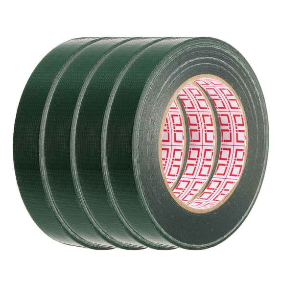 Uxcell 4 Rolls Wire Harness Cloth Tape 0.79"x164ft(20mmx50m) 0.2mm Thick Fabric High Adhesive Tearable Heat Resistant Tapes for Carpet Seaming Auto Cable Fixed, Green