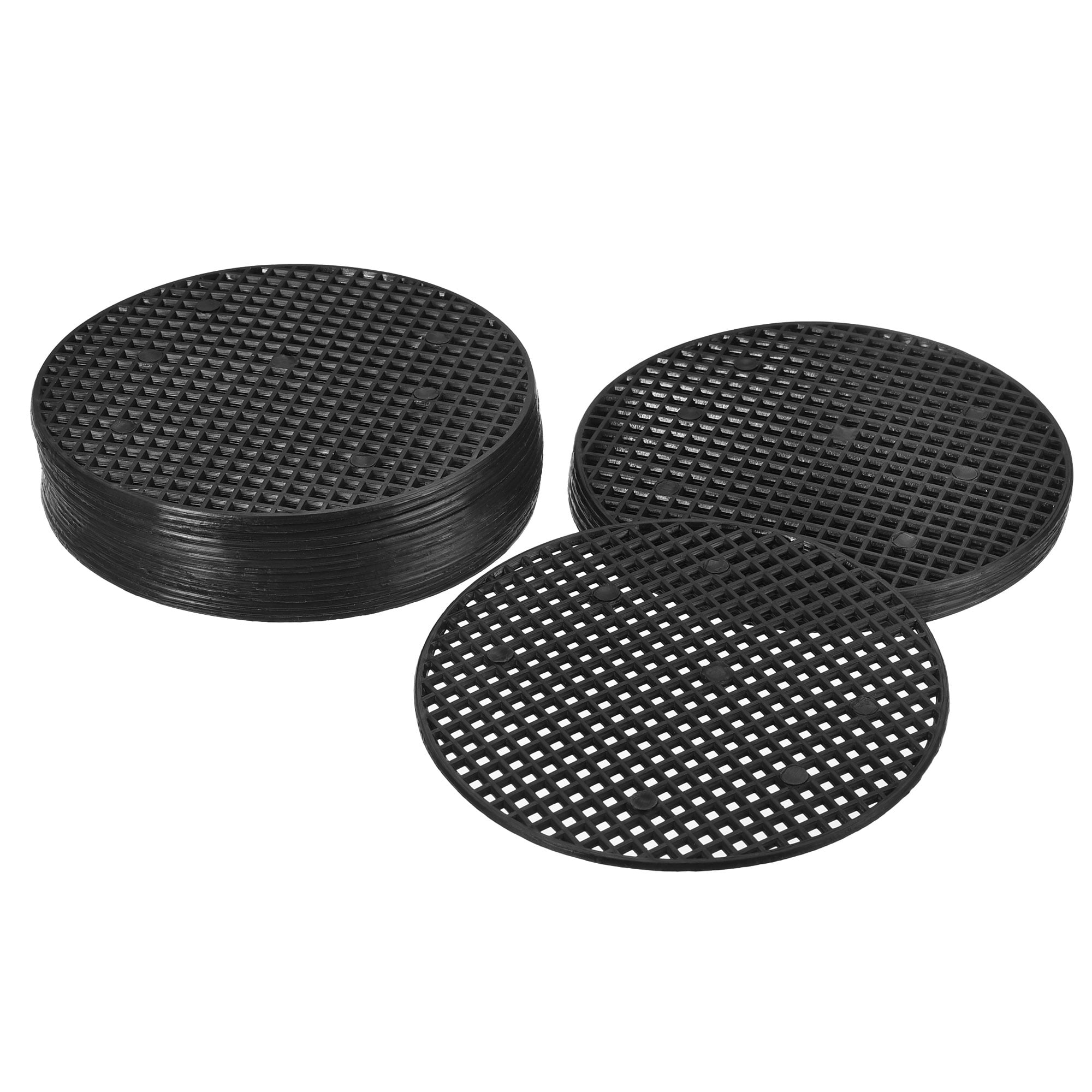 Uxcell 4" Round Flowerpot Hole Mesh Pad Grid Screen Mat Plastic Black