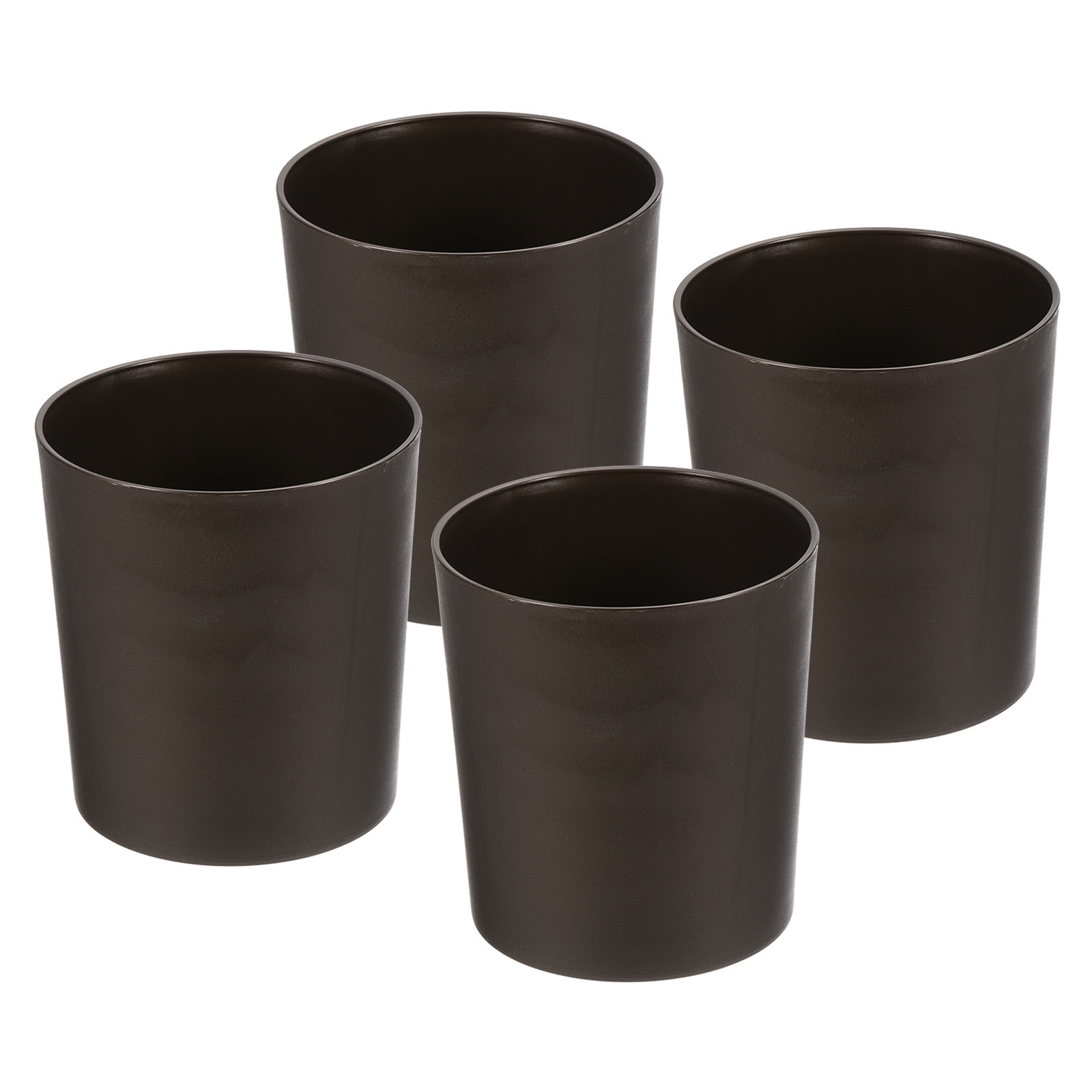 Uxcell 4" Round Plastic Planter Flowerpot Container Indoor Outdoor, Brown 4 Pack