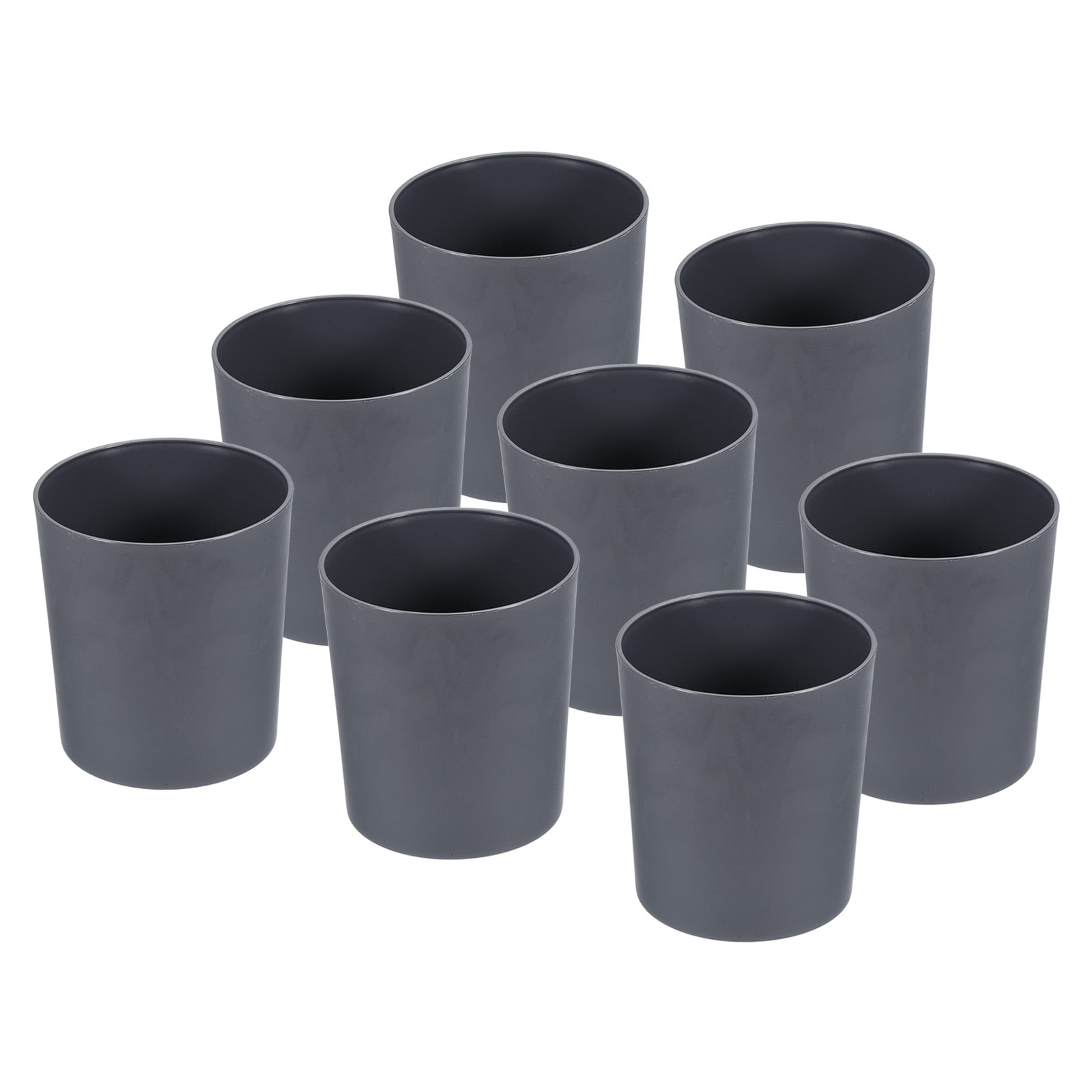 Uxcell 4" Round Plastic Planter Flowerpot Container Indoor Outdoor, Gray 8 Pack