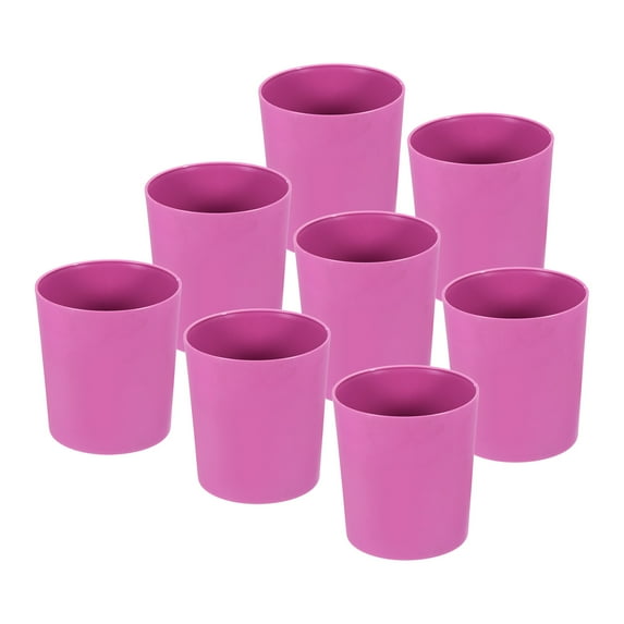 Uxcell 4" Round Plastic Planter Flowerpot Container Indoor Outdoor, Pink 8 Pack