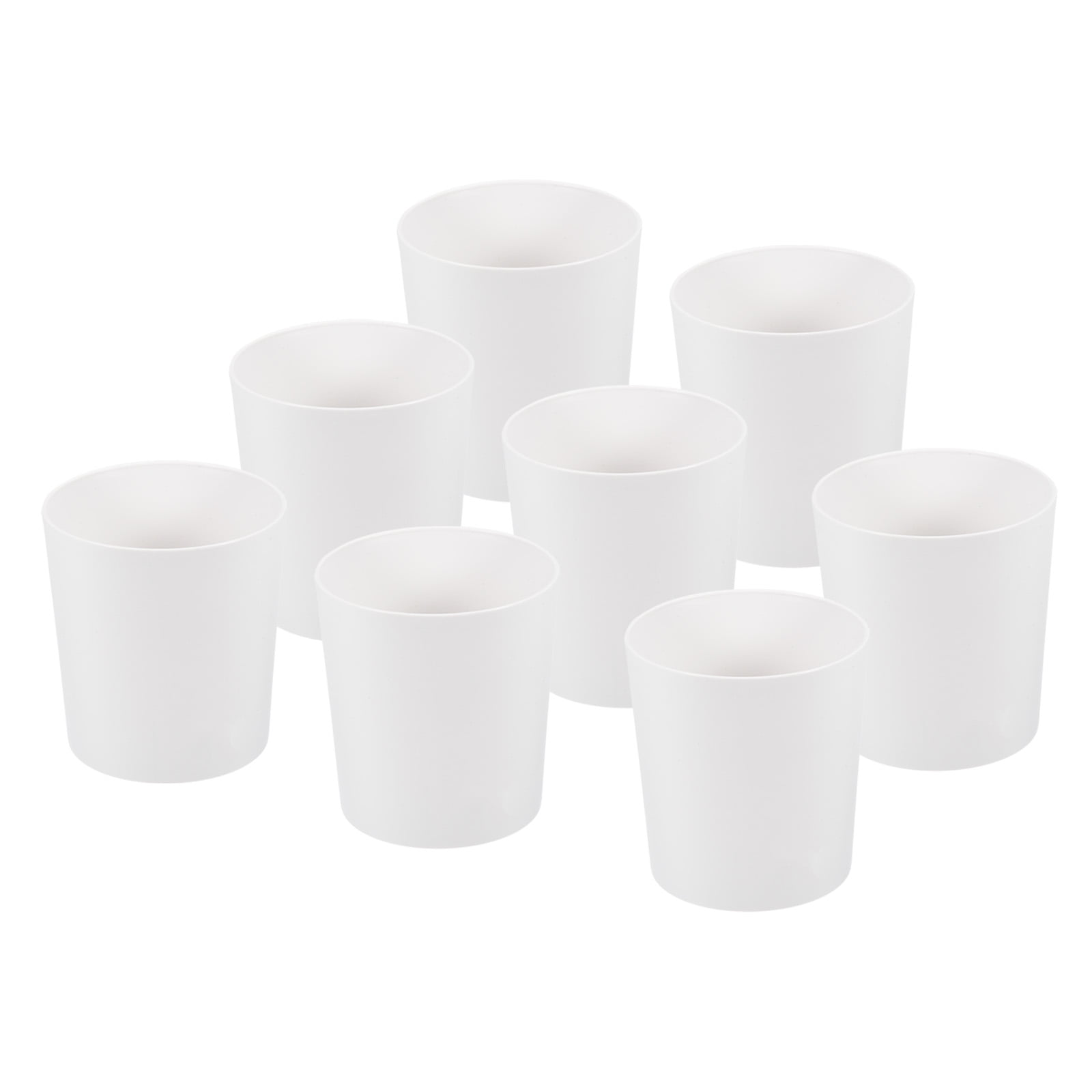 Uxcell 4" Round Plastic Planter Flowerpot Container Indoor Outdoor, White 8 Pack