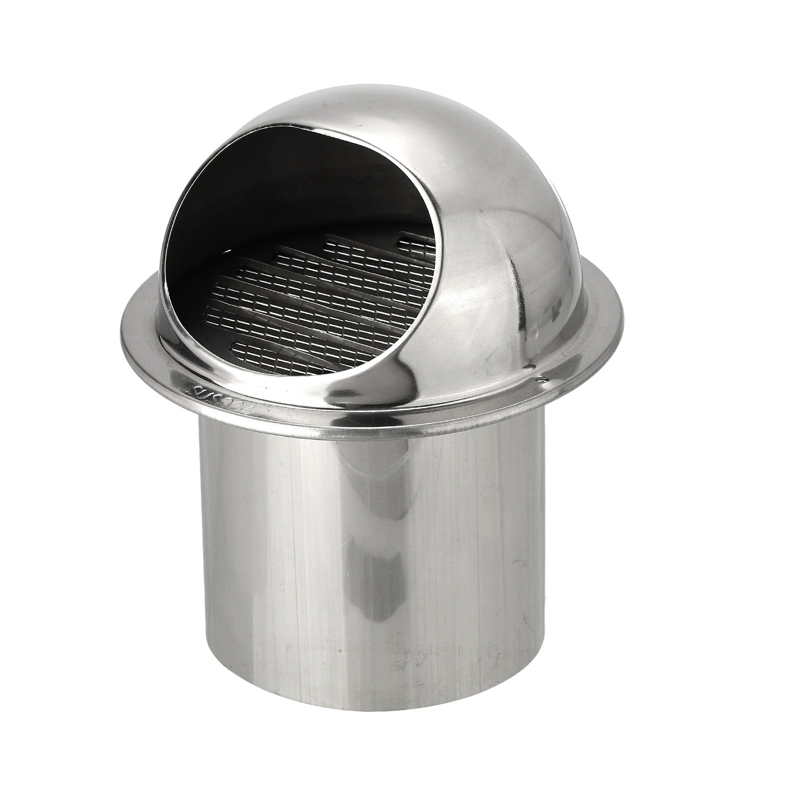 Uxcell 4" Round Soffit Air Vents, 4" Length 304 Stainless Steel Louver Grille Vent Cover for Kitchen Bathroom Ventilation, Silver