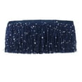thumbnail image 1 of Uxcell Sequin Chainette Fringe Trim Tassel Sewing Trim Fringes for Latin Dress Stage Dance Navy Blue 5 Yard x 4 In, 1 of 7