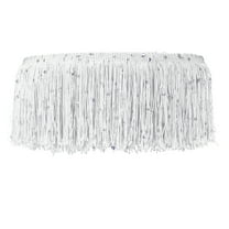 Uxcell Sequin Chainette Fringe Trim Tassel Sewing Trim Fringes for Latin Dress Stage Dance White 5 Yard x 4 In