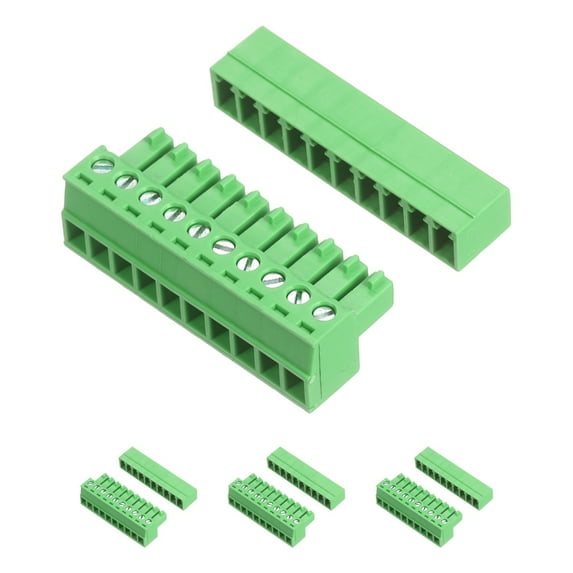 Uxcell 4 Set 10 Pin 3.81mm Pitch PCB Mount Screw Terminal Block ...