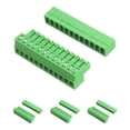 thumbnail image 1 of Uxcell 4 Set 12 Pin 3.81mm Pitch PCB Mount Screw Terminal Block Connector, Right Angle Pluggable Phoenix Plug for DIY Electronics Audio Power Modules 26-16AWG Cable, 1 of 7