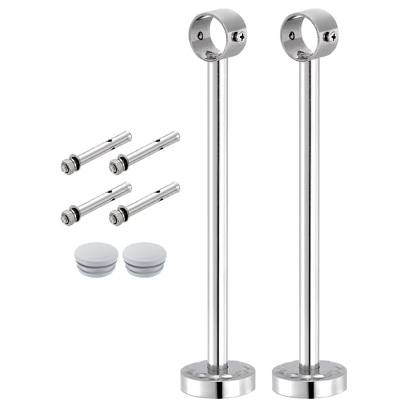 Uxcell 4 Set 13.78inch Ceiling Mount Bracket Fit 1.26inch Pipe, Curtain Rod Holder