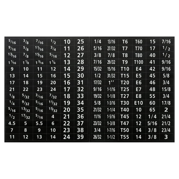 Uxcell 4 Set 180 Tool Box Labels Wrench Socket Size Stickers for Tool Organization, Black