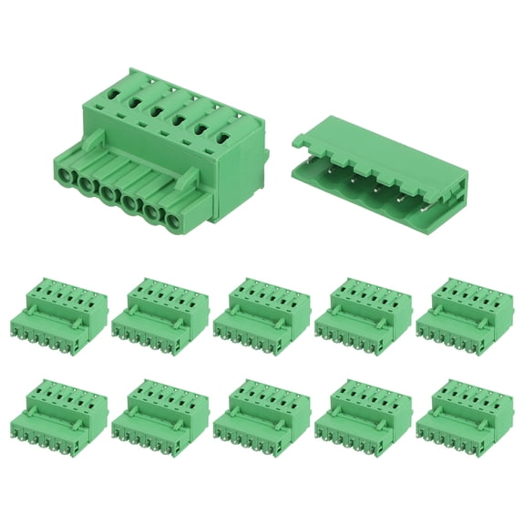 Uxcell 10 Set 6-Pin 5.08mm/0.2" Pitch PCB Terminal Block Connectors Straight