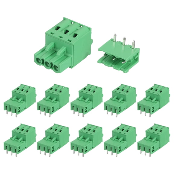 Uxcell 20 Set 3-Pin 5.08mm/0.2" Pitch PCB Terminal Block Connectors