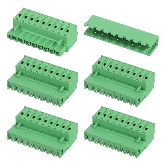 Uxcell 5 Set 9-Pin 5.08mm/0.2" Pitch PCB Terminal Block Connectors Straight