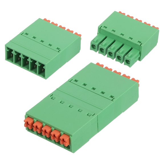 Uxcell 2 Set 5-Pin 3.81mm/0.15" Pitch PCB Terminal Block Connectors Straight